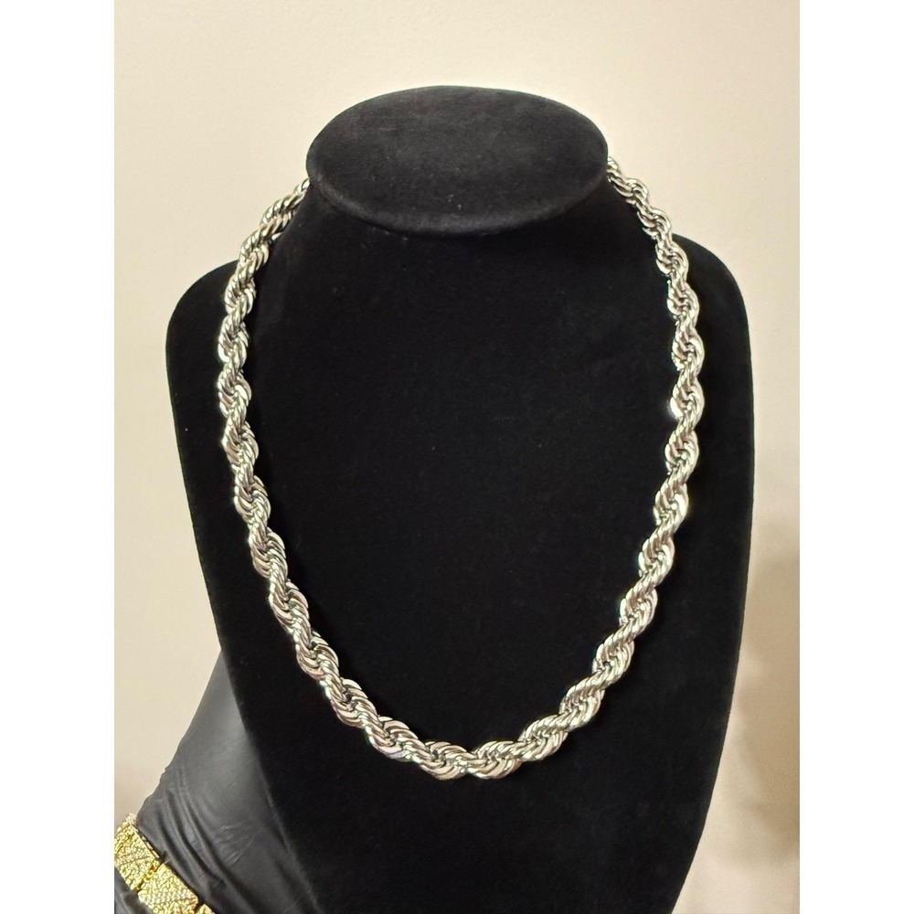 rope chain silver filled 18 inch 7.5mm lobster clasp the big boy - Picture 2 of 7